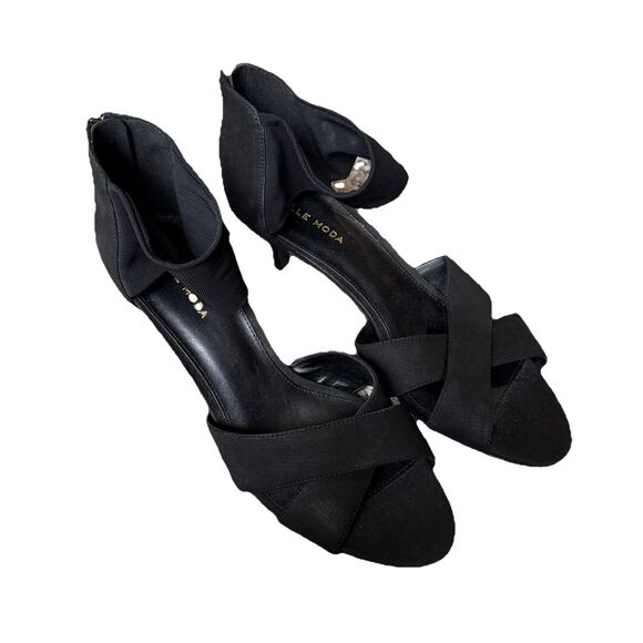 Pelle Moda 2” Heel Criss Cross Toe Mesh Ankle Wrap Zip Back 9M - Picture 1 of 5